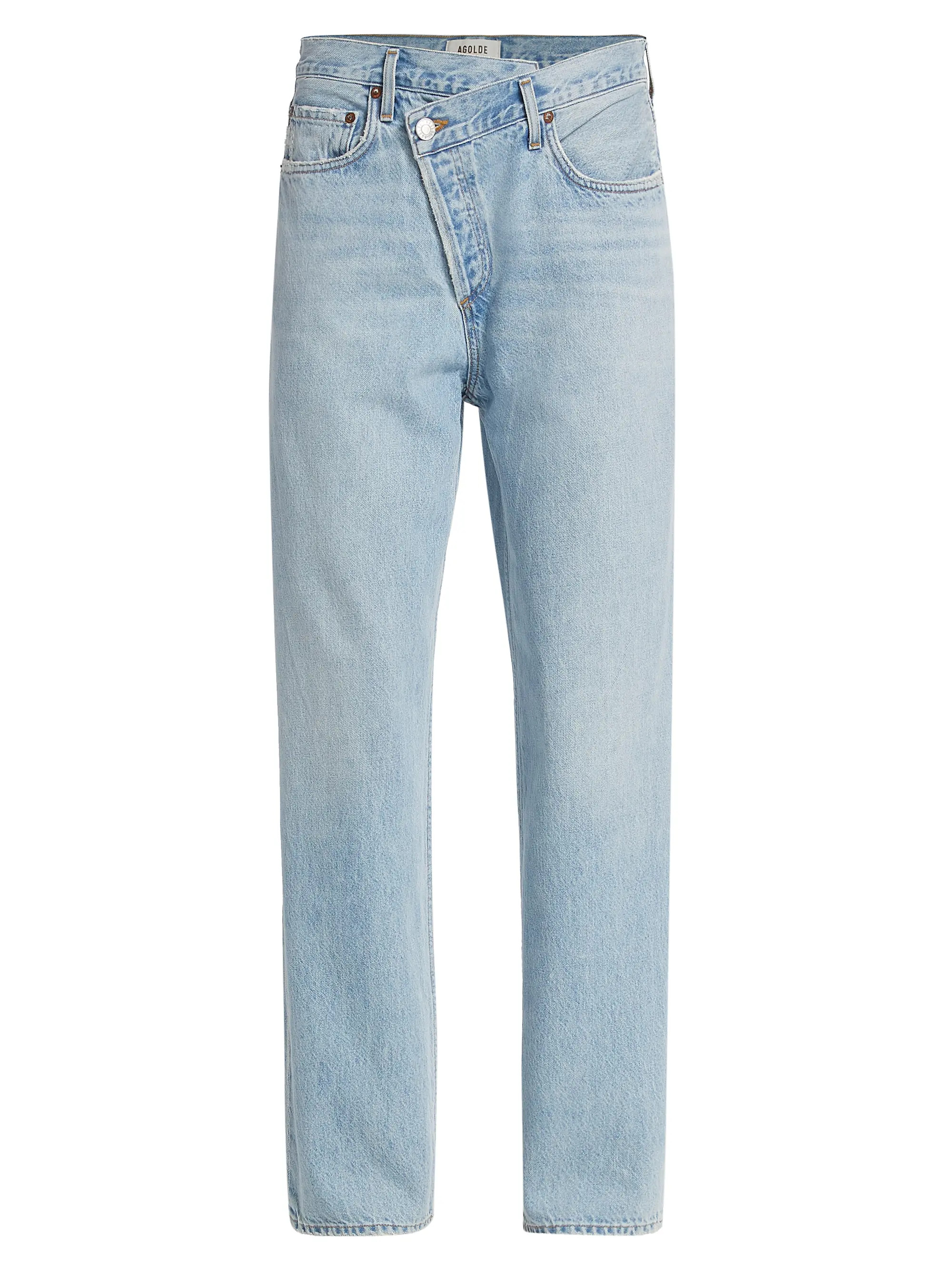Shop Agolde Crisscrossed Wide-Leg Jeans | Saks Fifth Avenue | Saks Fifth Avenue