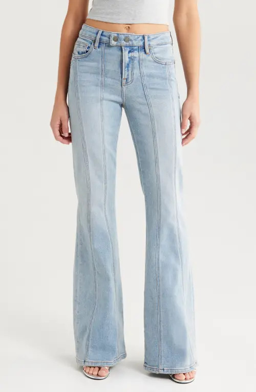 HIDDEN JEANS Seamed Flare Jeans in Light Wash at Nordstrom, Size 31 | Nordstrom