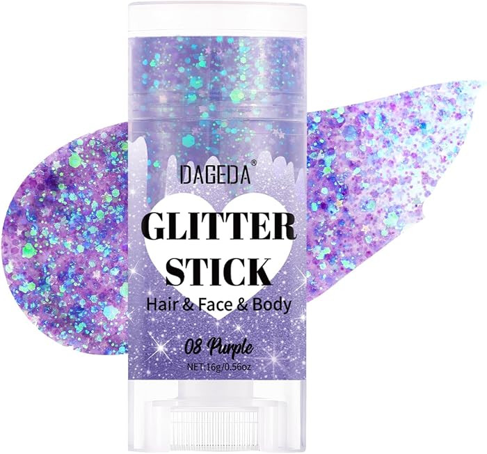 Purple Body Glitter Stick, Hair Sparkly Face Glitter Makeup | Amazon (US)