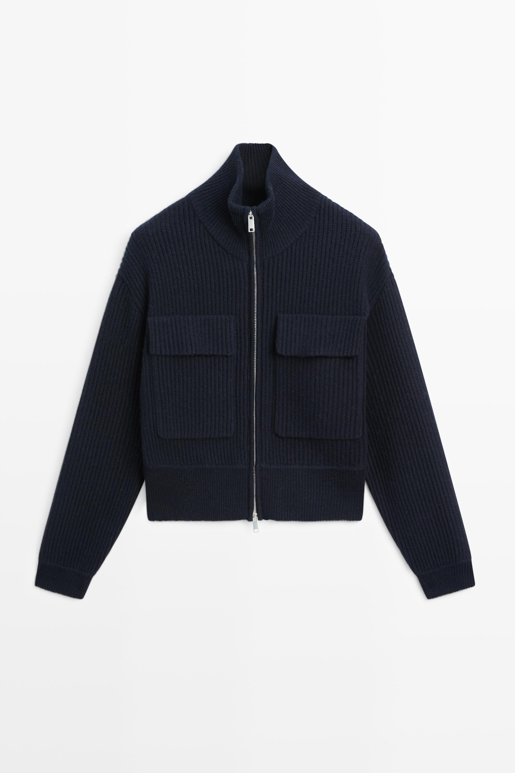 Zip-up knit cardigan with cotton | Massimo Dutti UK