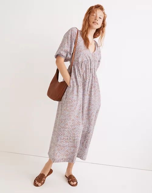 Marianna Puff-Sleeve Midi Dress in Dream-On Daisies | Madewell