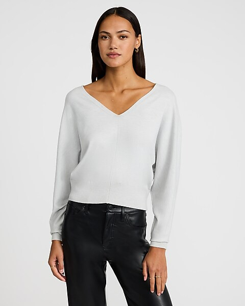 V-Neck Dolman Sleeve Sweater in Airy Soft | Express