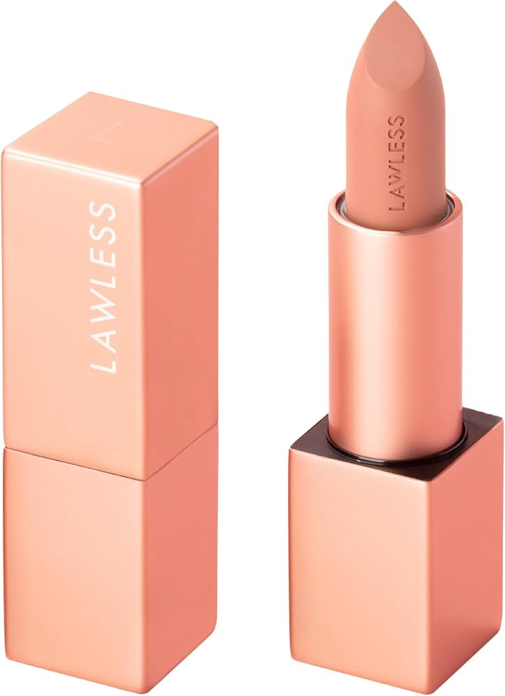 Lawless Women's Forget the Filler Lip-Plumping Line-Smoothing Satin Cream Lipstick, Fawn, 0.1 Oun... | Amazon (US)