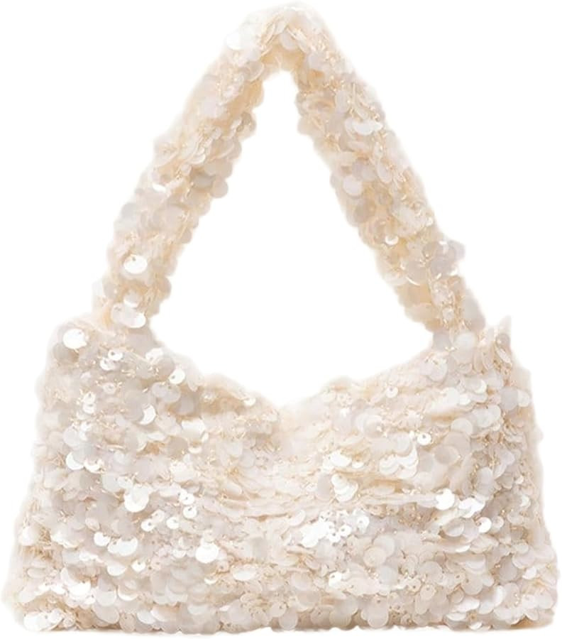 Floerns Women's Elegant Shiny Sequin Hobo Bags Sparkly Summer Party Cute Mini Handbag | Amazon (US)