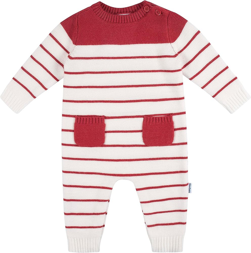 Gerber Baby Boys Sweater Knit Romper Jumpsuit | Amazon (US)