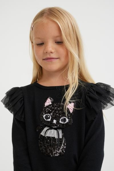 Sequin-motif Cotton Sweater | H&M (US + CA)