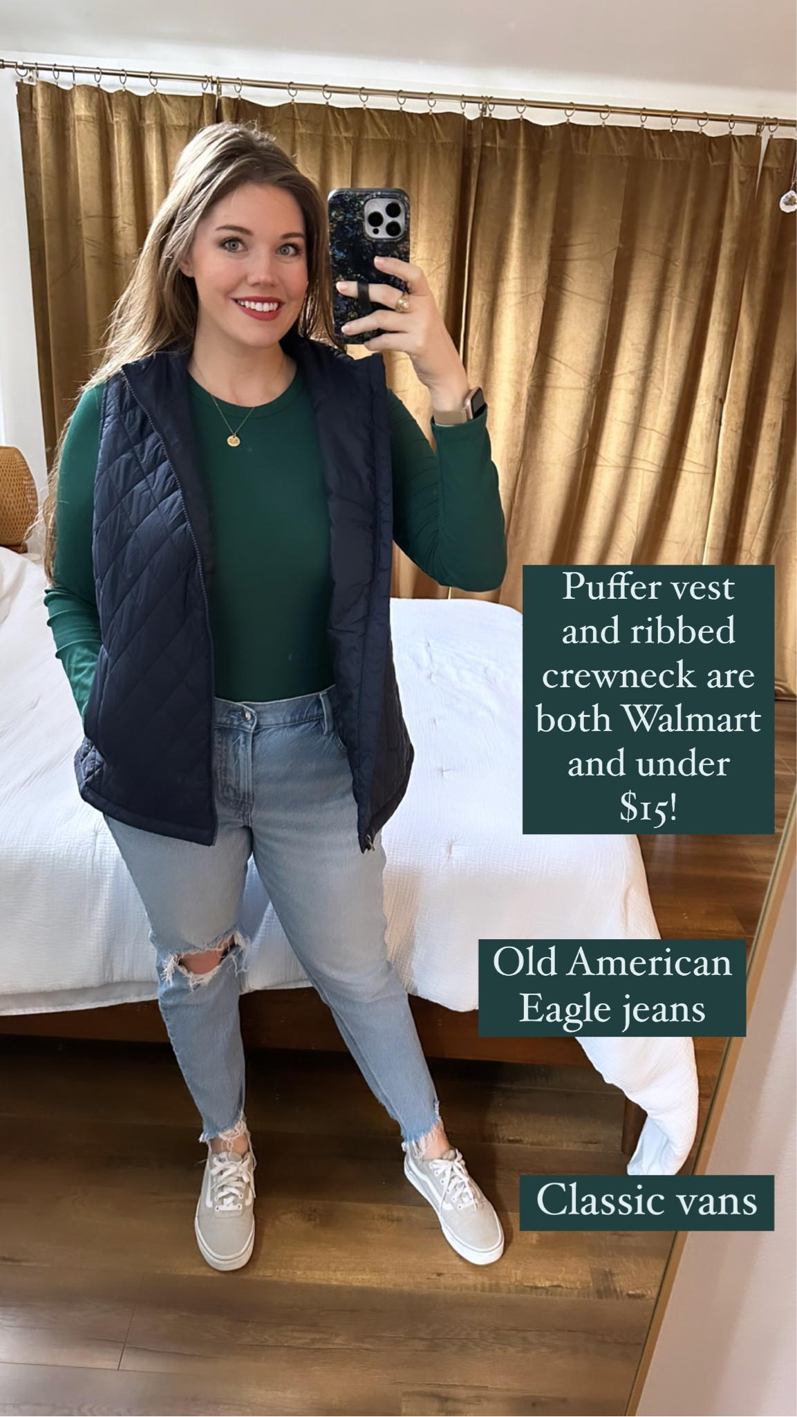 Fall outfit with Walmart finds! Vest is under $15 and comes in so many colors and ribbed crewneck is perfect for layering and under $8! Jeans and vans are old, but I love this look for a casual day!
..........
Walmart vest, Walmart fashion, Walmart finds, Walmart crewneck, ribbed crewneck, ribbed tee, nuuds dupe, athleta dupe, lululemon dupe, 90s jeans, distressed jeans, vans, fall outfit, Walmart new arrival, puffer vest under $20, quilted vest, best basics tees, best tee, best long sleeve tee, fall trends, Thanksgiving outfit, Christmas tee, Christmas shirt, winter outfit, fall look, fall outfit, vans outfit, jeans outfit, casual outfit, casual look 

#LTKstyletip #LTKGiftGuide #LTKmidsize