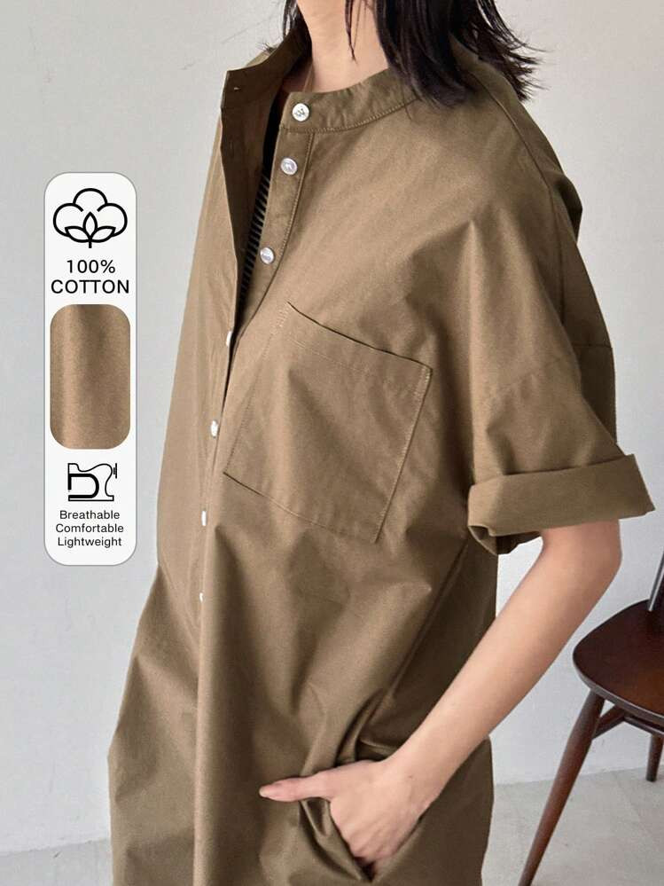 FRIFUL Women Khaki Color Jumpsuit Capri Pants, Casual Spring/Summer Romper | SHEIN