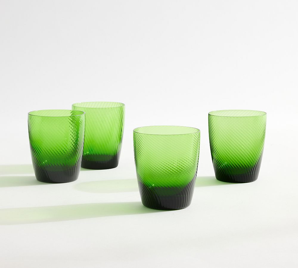Green Swirl Water Glasses | Pottery Barn (US)