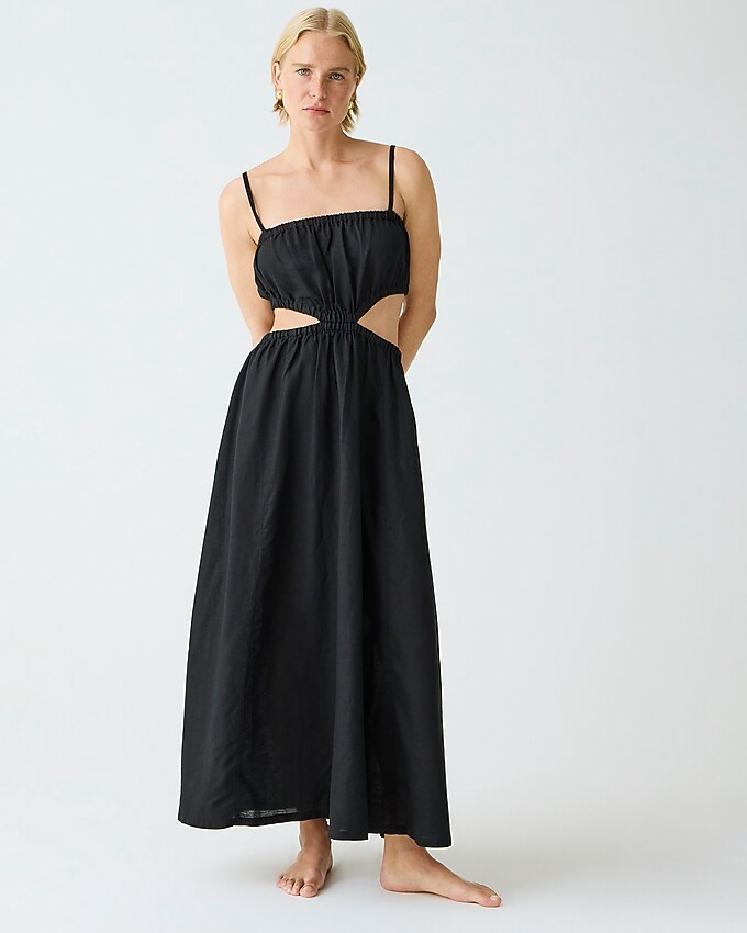 Side-cutout dress in linen-cotton blend | J. Crew US