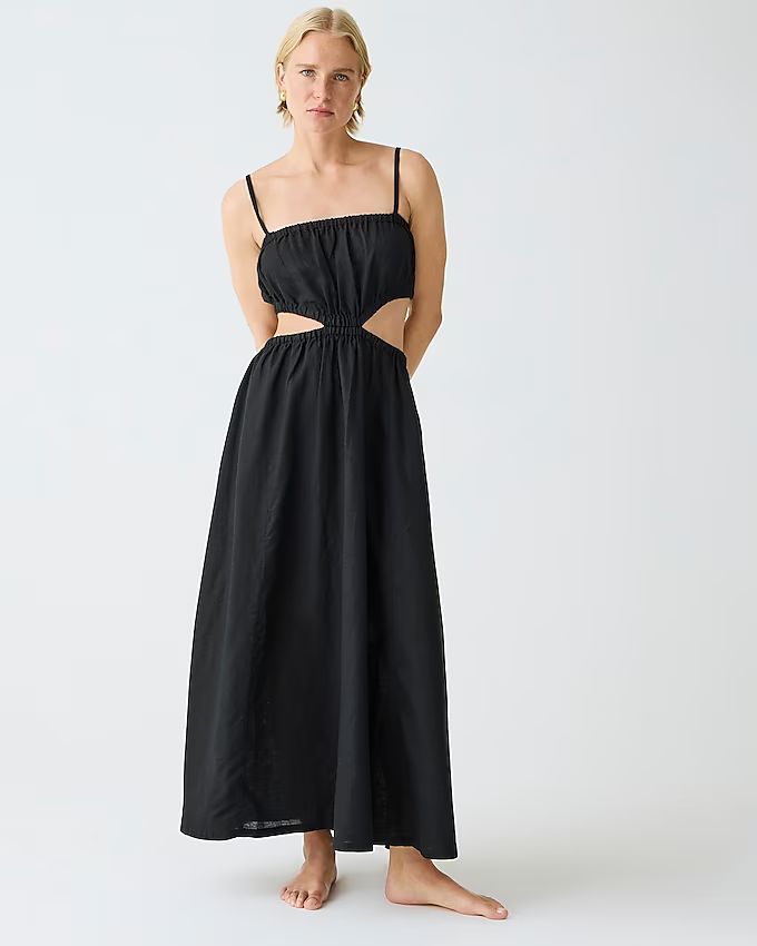 Side-cutout dress in linen-cotton blend | J.Crew US