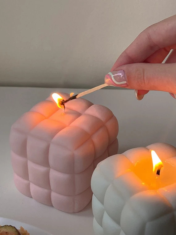 Puffy Candles | Puffa Cube Candles | Soy Candles | Eco-friendly Christmas Gift | Etsy (US)