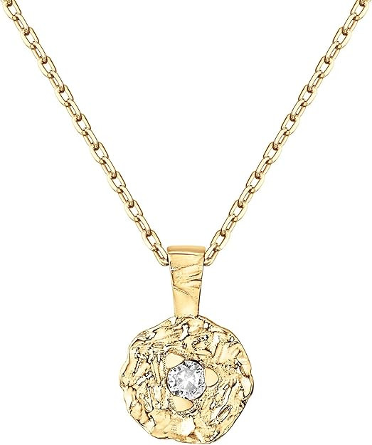PAVOI 14K Gold Plated Engraved Coin Pendant Necklaces for Women | Byzantine Coin Pendants | Bohem... | Amazon (US)