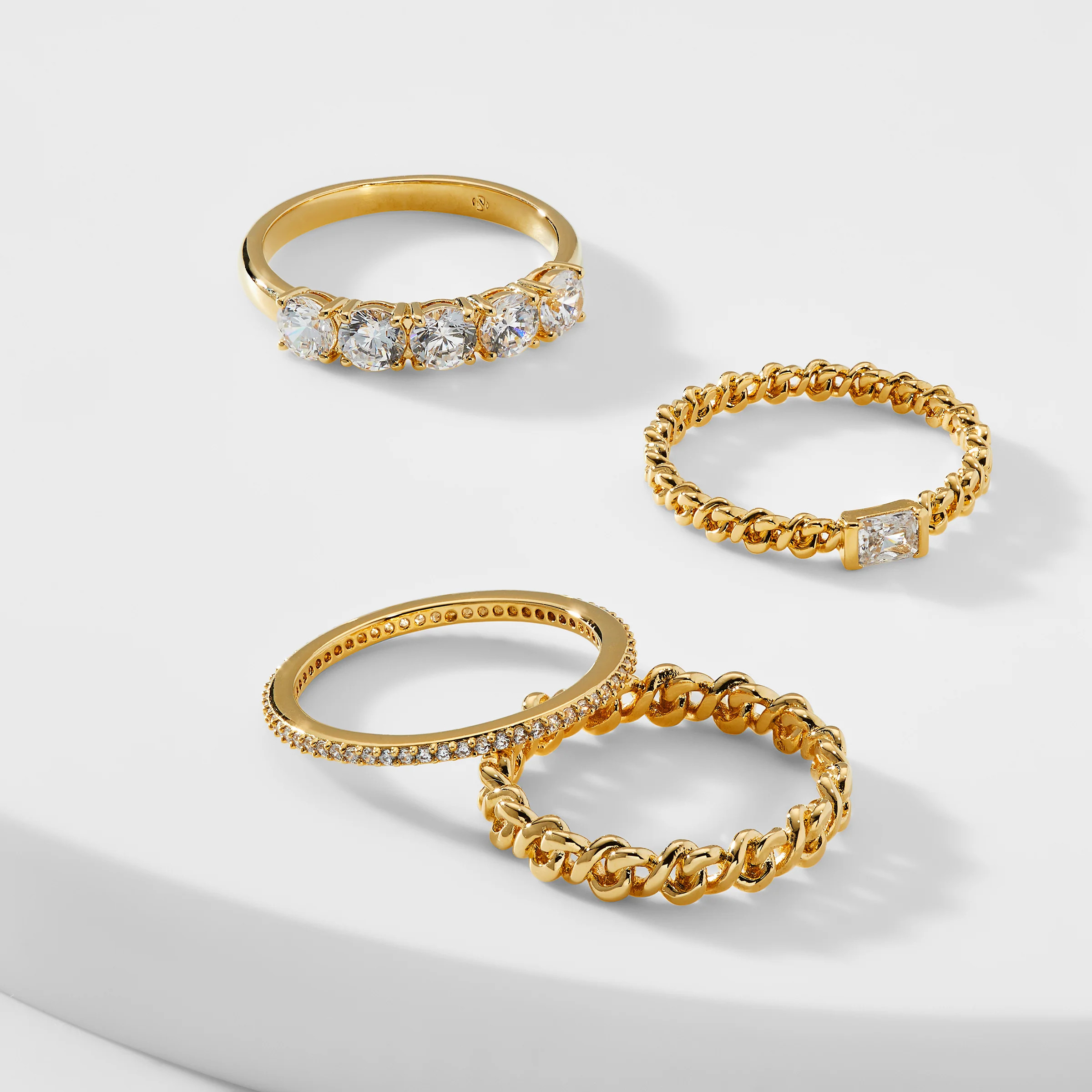 ZOE CHAIN CZ STACK RING SET | NADRI