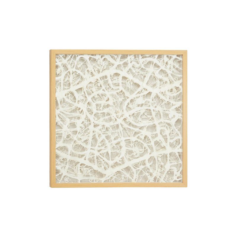 23.5" x 23.5" Modern Large Square Abstract Art White Paper Shadow Box Wall Decor - Olivia & May | Target