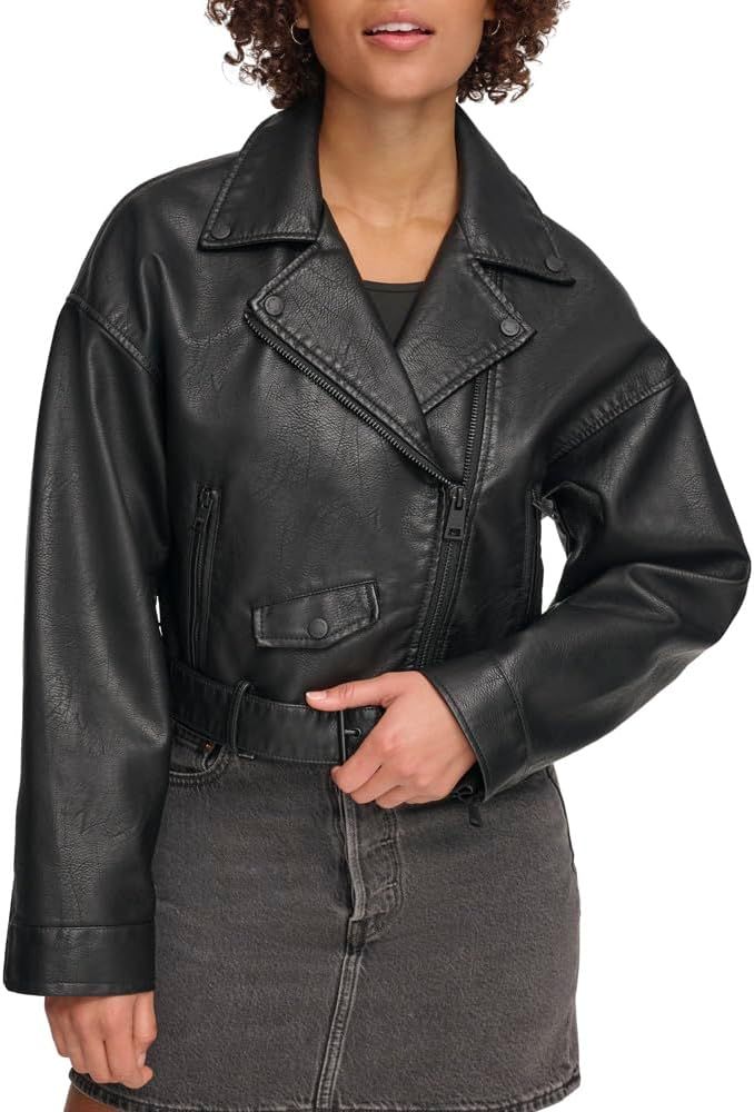 Levi's Women's Faux Leather Cropped Moto Jacket | Amazon (US)