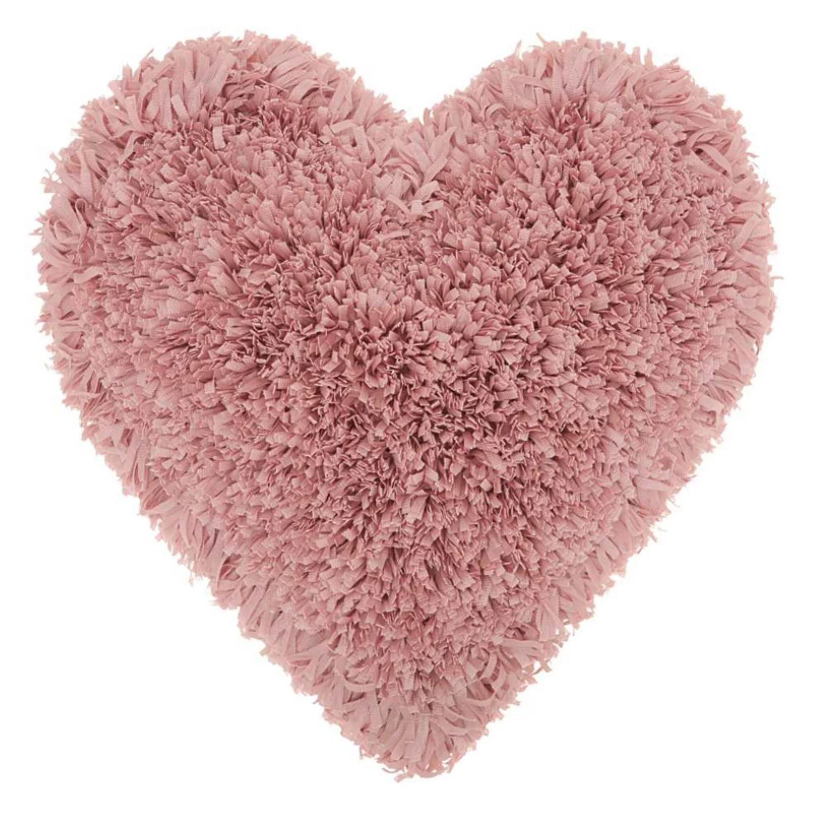 Nourison Frame Heart Shag Decorative Throw Pillow, 18" x 18", Rose | Walmart (US)
