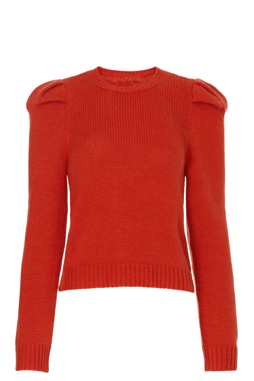 Red Puff Sleeve Sweater | Rent the Runway