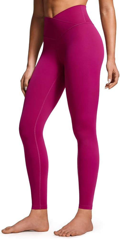 CRZ YOGA Womens Butterluxe Cross Waist Workout Leggings 28" - V Crossover High Waisted Gym Athlet... | Amazon (US)
