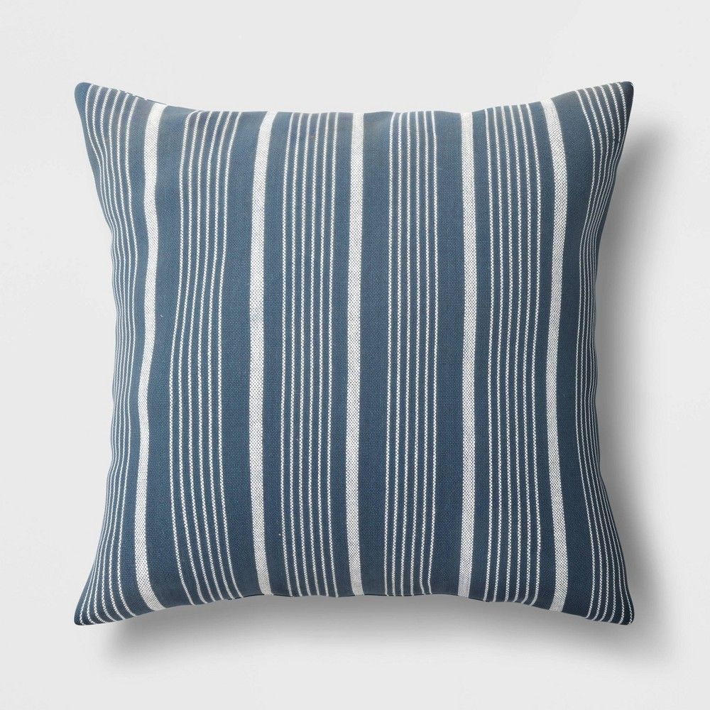 18""x18"" Woven Striped Square Throw Pillow Blue - Threshold | Target