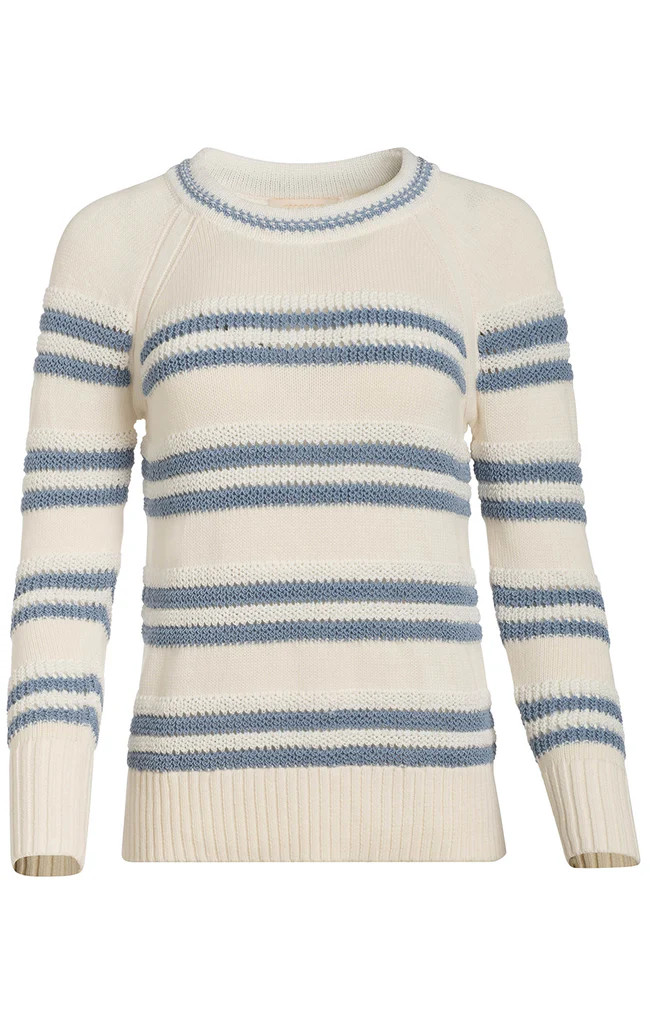 Airy Racking-Stitch Striped Sweater | Etcetera