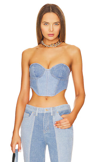 Enzo Denim Top in Patchwork | Revolve Clothing (Global)
