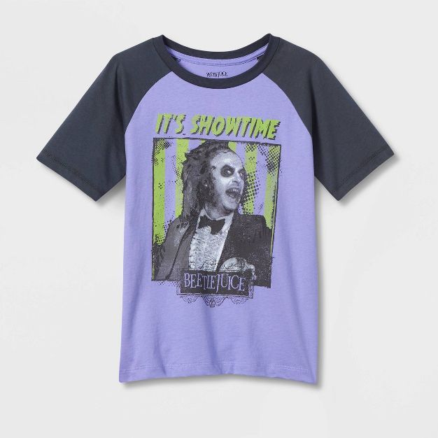 Boys' Beetlejuice Short Sleeve Graphic T-Shirt - Purple | Target