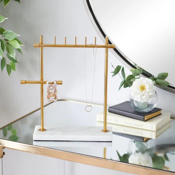Gold Marble Modern Jewelry Stand 13 x 12 x 4 - 12 x 4 x 13 | Bed Bath & Beyond