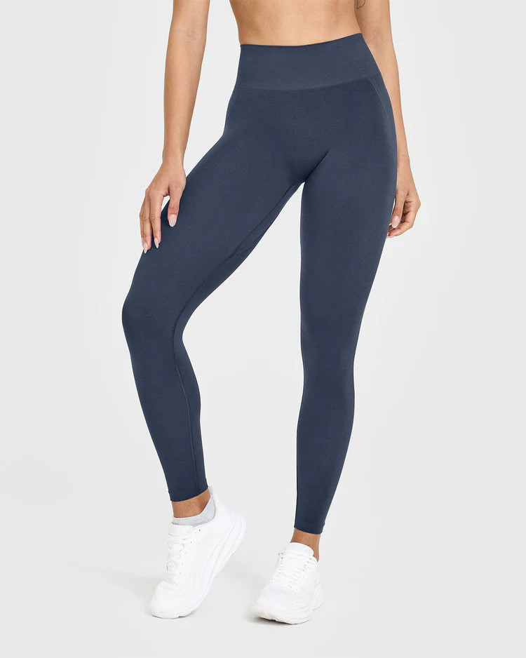 EffortlessLift™ Seamless Leggings with White Logo 
 True Blue | Oner Active (UK / US)