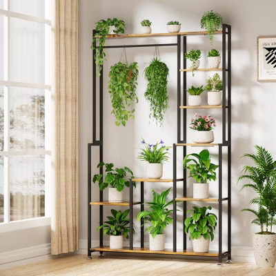 Chic Crate 71 " Indoor Plant Stand with Grow Light – 8‑Tier Heavy‑Duty Metal Shelf for Living Room, Balcony & Garden | Target