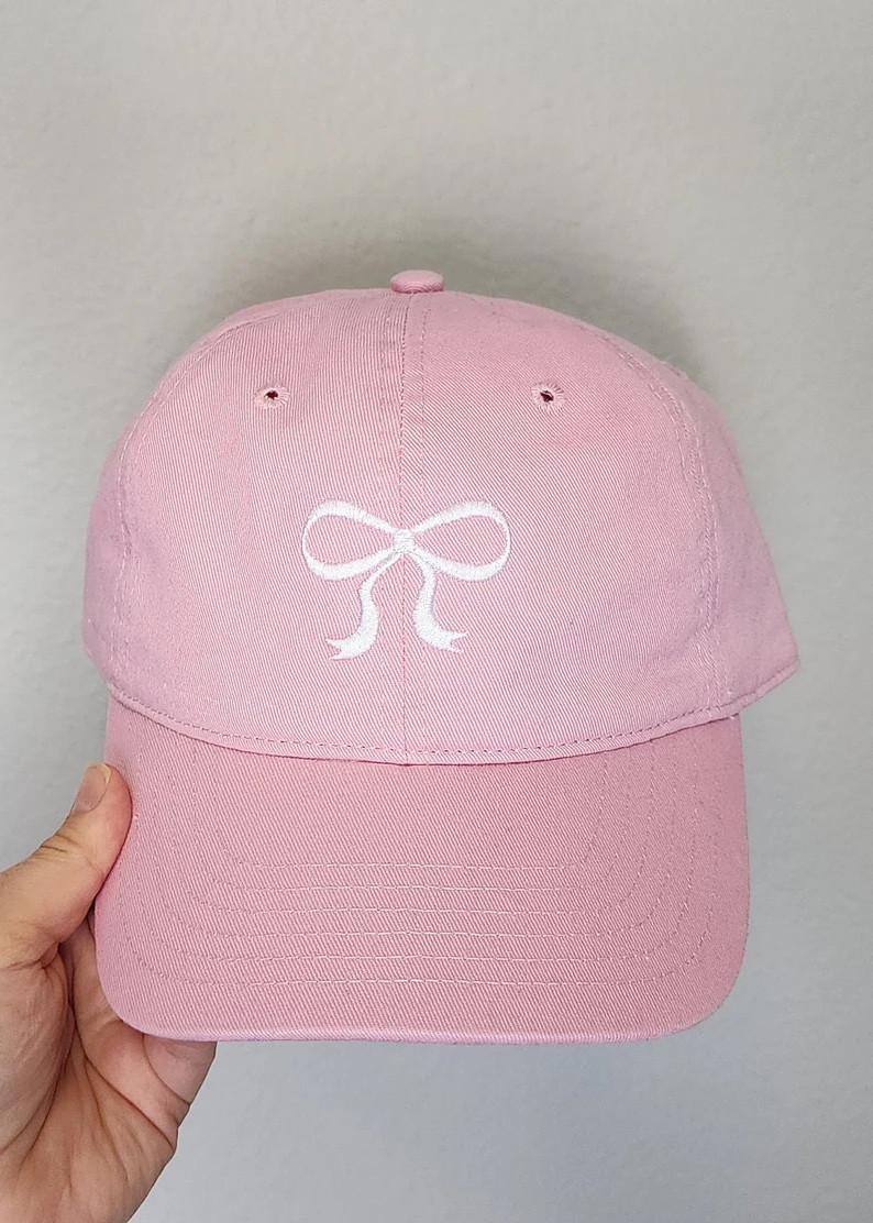 Dainty Bow Embroidered  Baseball Cap - Trendy Bow Mini Embroidery - Embroidered Baseball Hat - Cu... | Etsy (US)
