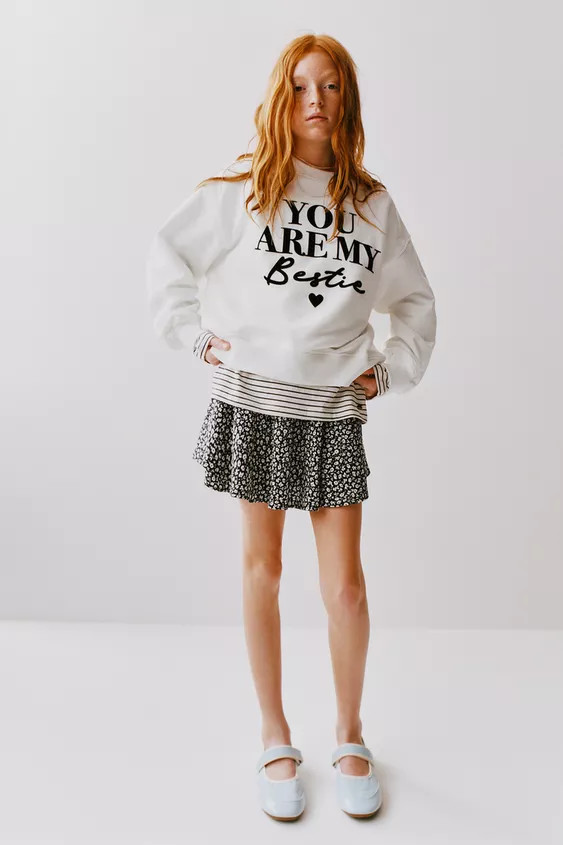 FLOCKED TEXT SWEATSHIRT | Zara US