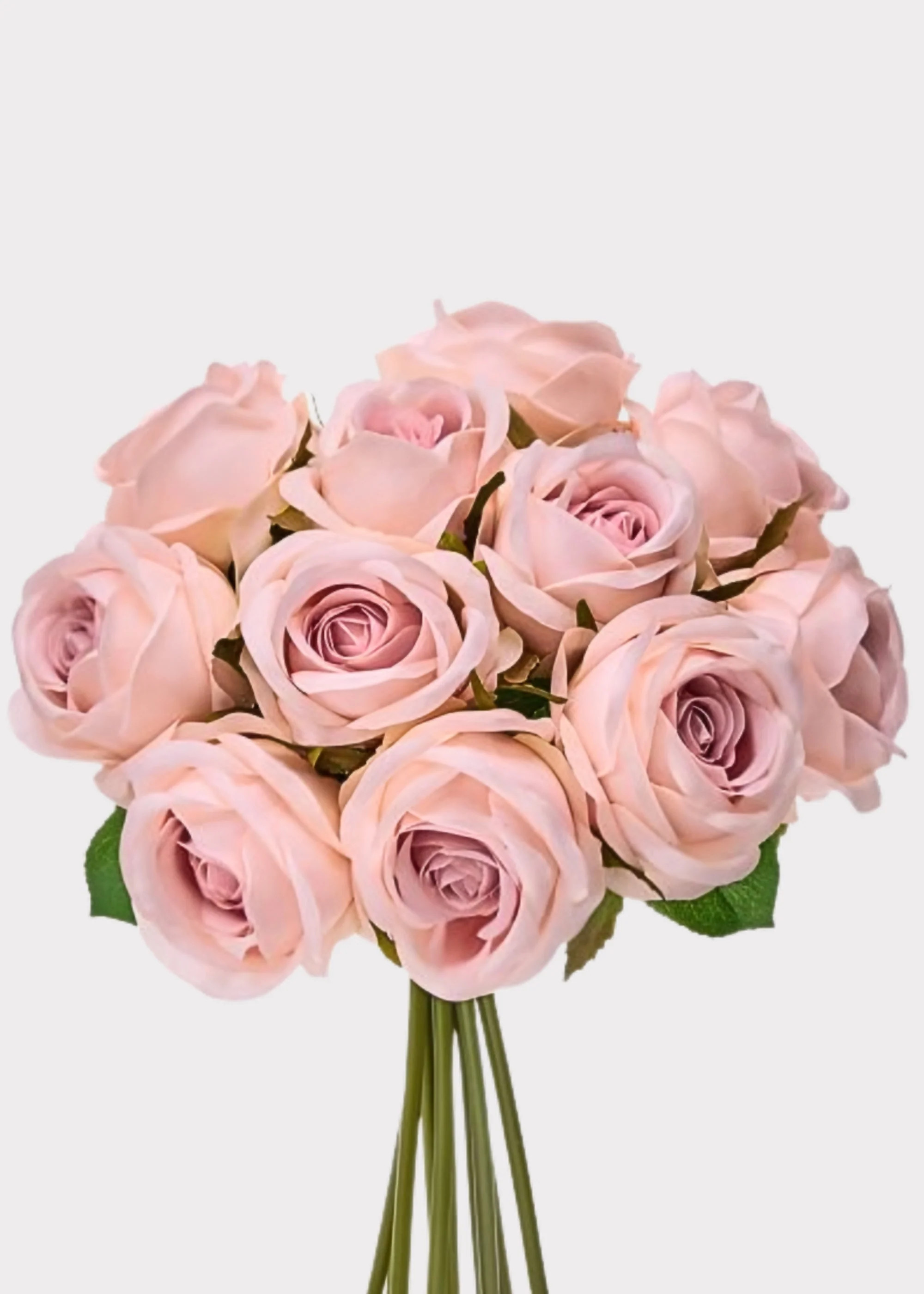 Blush Pink Fake Rose Flower Bundle of 11 - 12" | Afloral