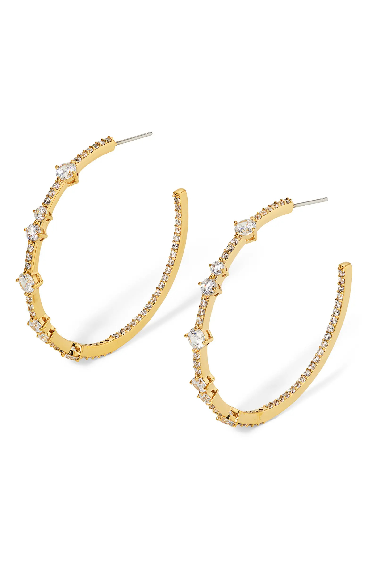 Nadri Cassi Cubic Zirconia Inside Out Hoop Earrings | Nordstrom | Nordstrom