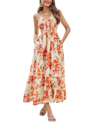 GRACE KARIN Womens Summer Floral Maxi Dresses 2026 Long Flowy Boho Dress Beach Vacation Sundresse... | Amazon (US)