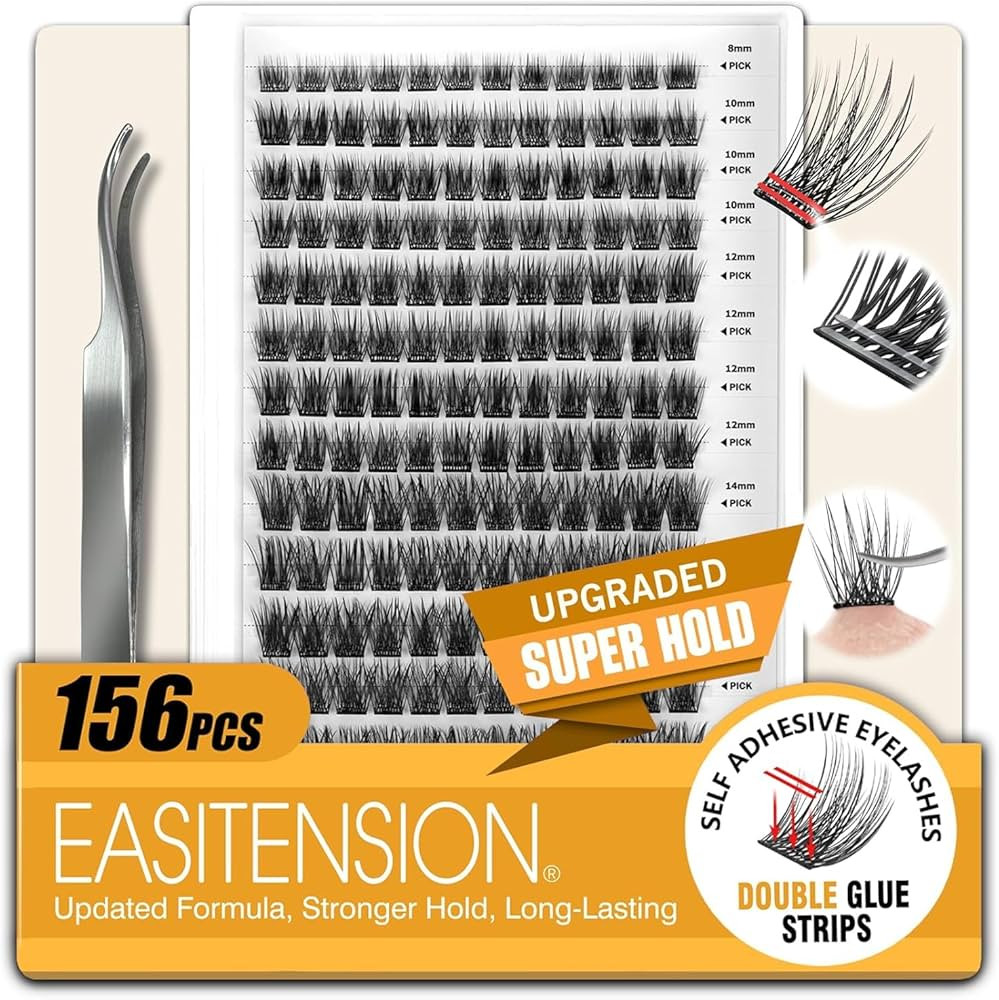 156 PCS Self Adhesive Eyelashes Clusters Kit Lash Clusters DIY Eyelashes Pre Glued No Glue Needed... | Amazon (US)
