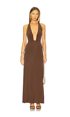 MISHA Jennifer Maxi Dress in Cedar Brown from Revolve.com | Revolve Clothing (Global)