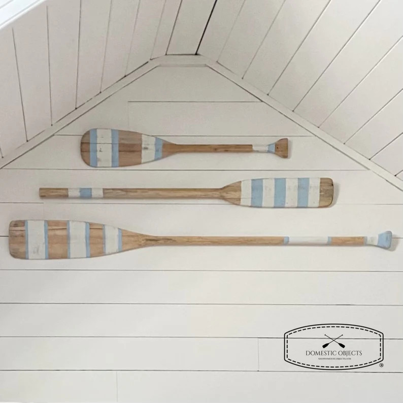 Hand-painted Coastal Blue Paddle: Beach House Wall Art - Etsy | Etsy (US)