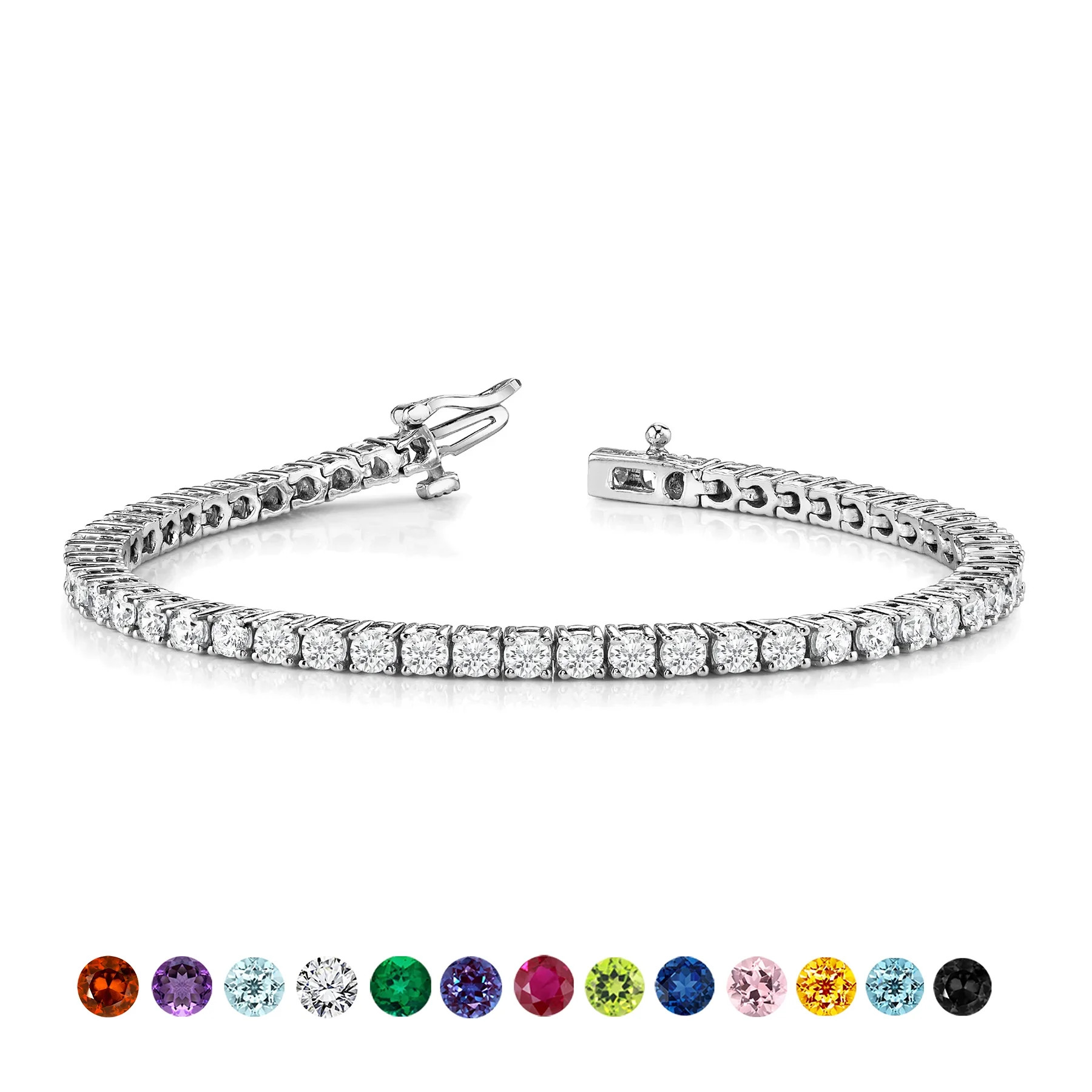 JeenMata 5.5 Carat April Cubic Zirconia - Round Cut Birthstone Tennis Bracelet Eternity Design - ... | Walmart (US)
