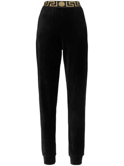 Greek Key-trimmed velvet joggers | Farfetch (US)