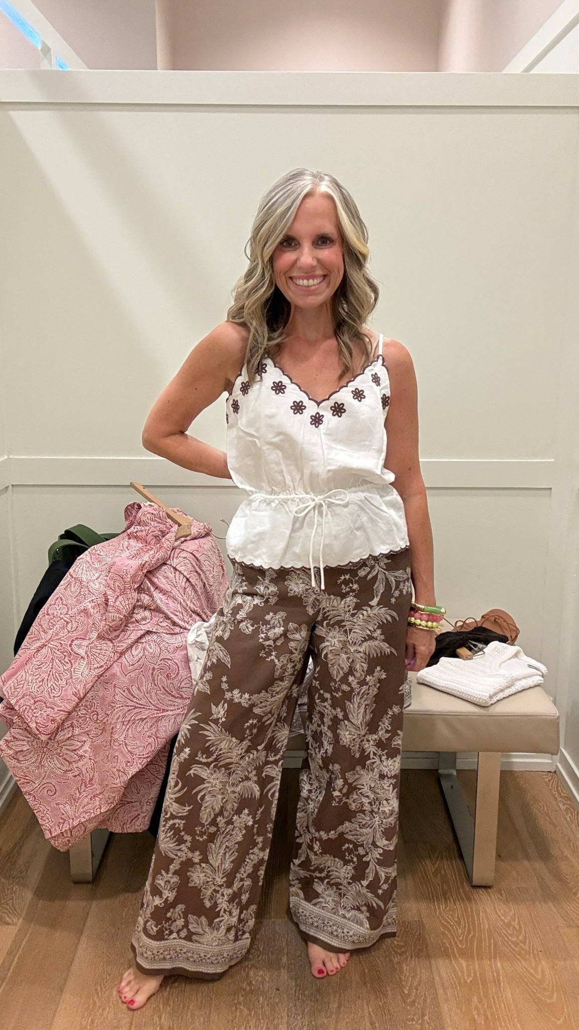 Super cute and the pants have a matching top. Both pieces are little big. Need 0 pants, and XS top

#LTKootd #LTKSaleAlert #LTKOver40