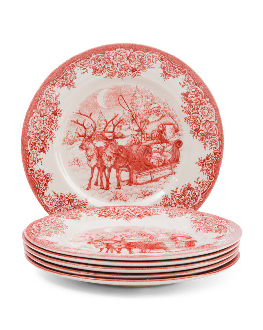6pk Santa's Sleigh Dinner Plates | TJ Maxx