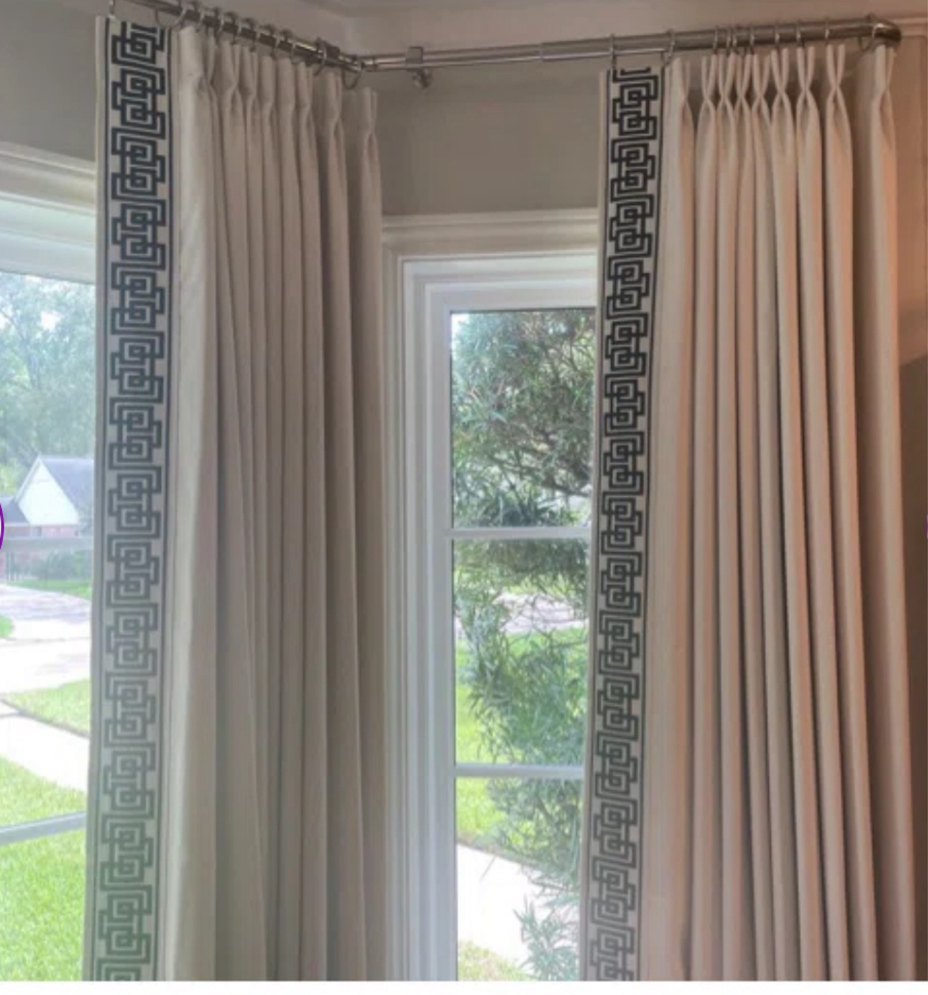 Pinch pleat curtains with trim 

#LTKStyleTip #LTKHome