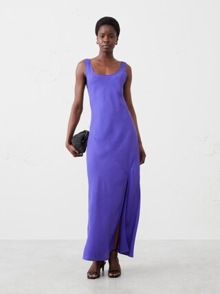 Silky Twill Slit Maxi Dress | Banana Republic Factory | Banana Republic Factory