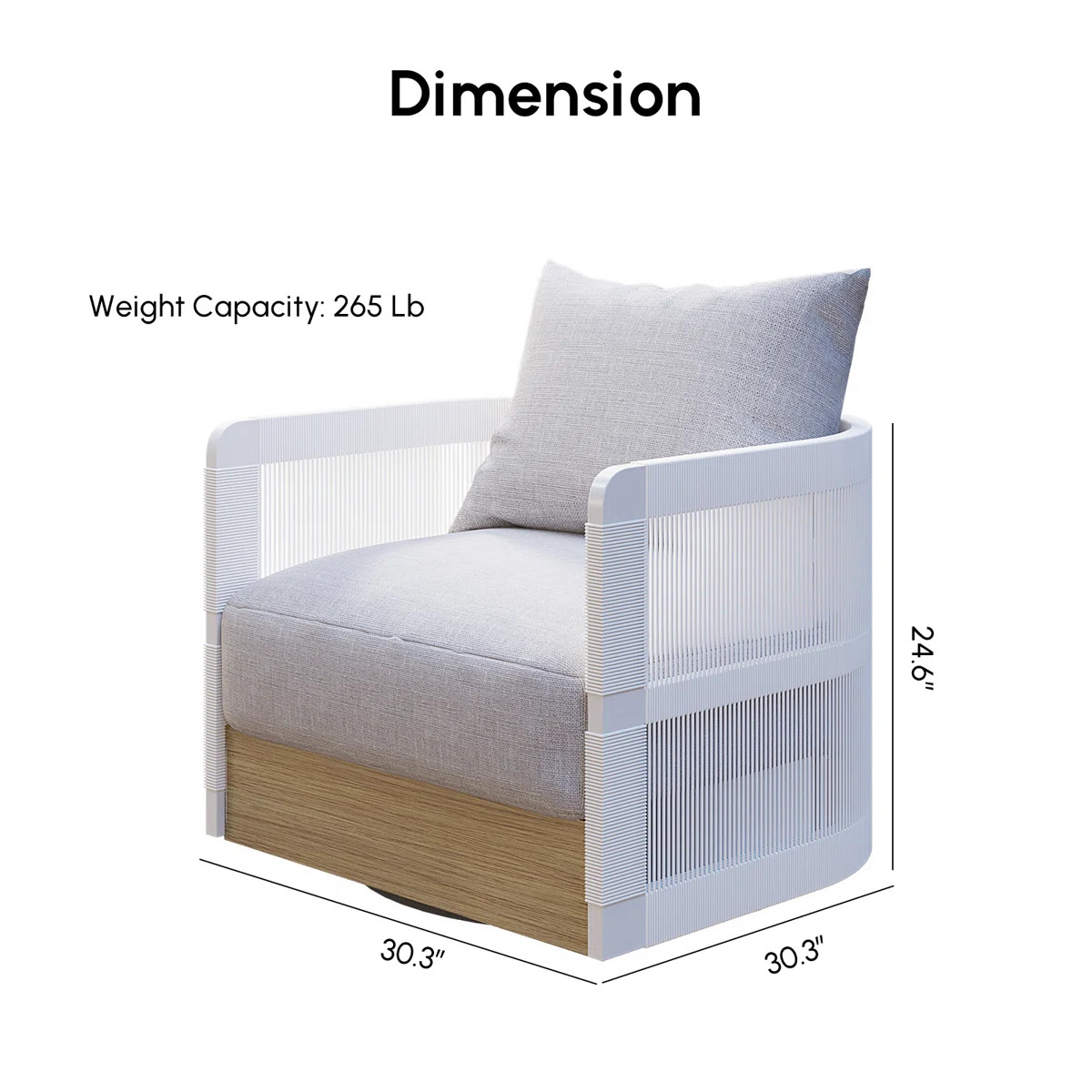 Kielah Aluminum and Acacia Swivel Armchair | Wayfair North America