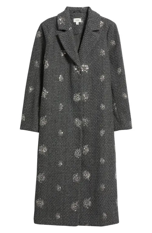 CeCe Sequin Embellished Bouclé Coat in Sparkle Boucle at Nordstrom, Size Small | Nordstrom