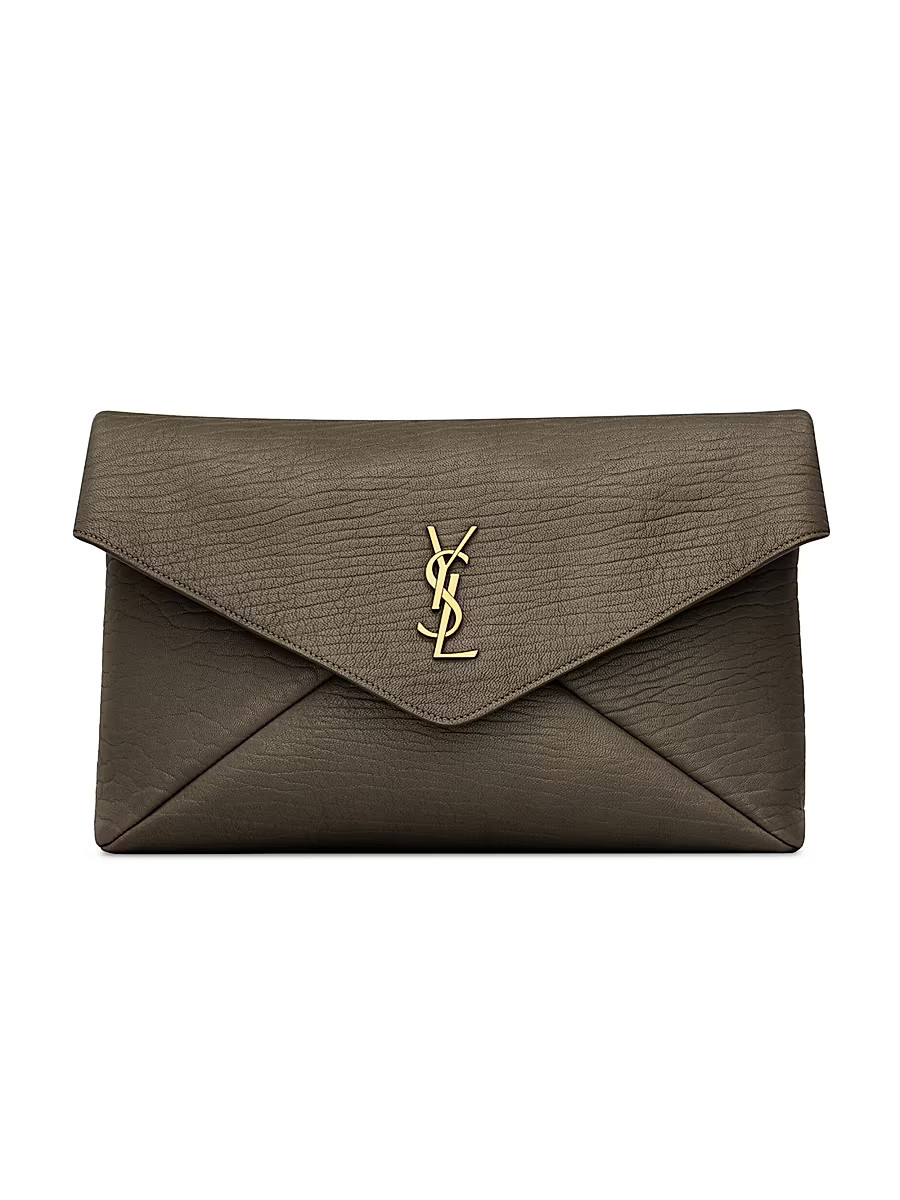 Women's Cassandre Large Envelope Pouch in Lambskin - Light Musk | Saks Fifth Avenue