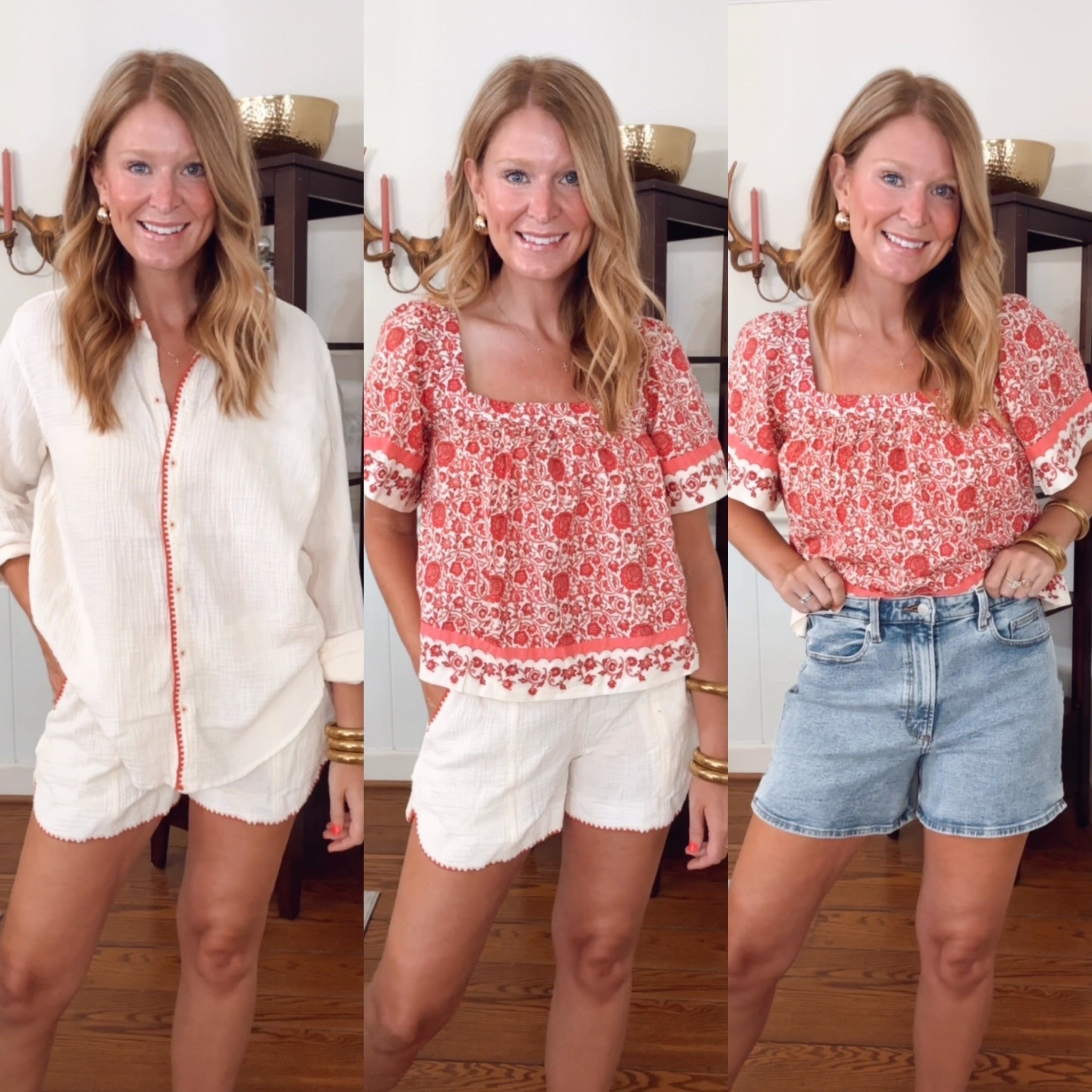 These new Target arrivals are insanely good! The prints look designer, the shorts are summer must haves, and the skirts!! 

In size M in almost everything! I size up one in the denim shorts - size 8.

#targetforthewin #targetfinds #summeroutfitideas #summerstyle #momstyle