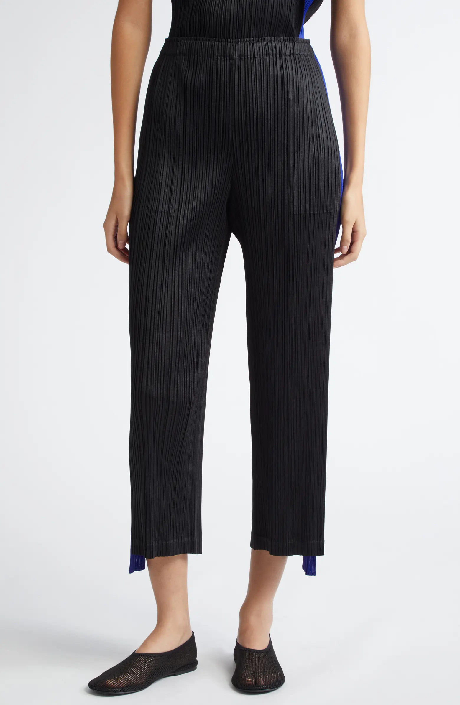 Pleats Please Issey Miyake Comet Pleated Colorblock Crop Wide Leg Pants | Nordstrom | Nordstrom