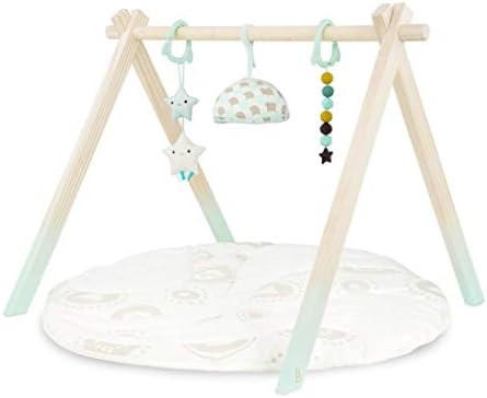 B. toys – Wooden Baby Play Gym – Activity Mat – Starry Sky – 3 Hanging Sensory Toys – O... | Amazon (US)